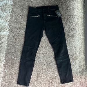 New All Saints soft black biker ankle jean